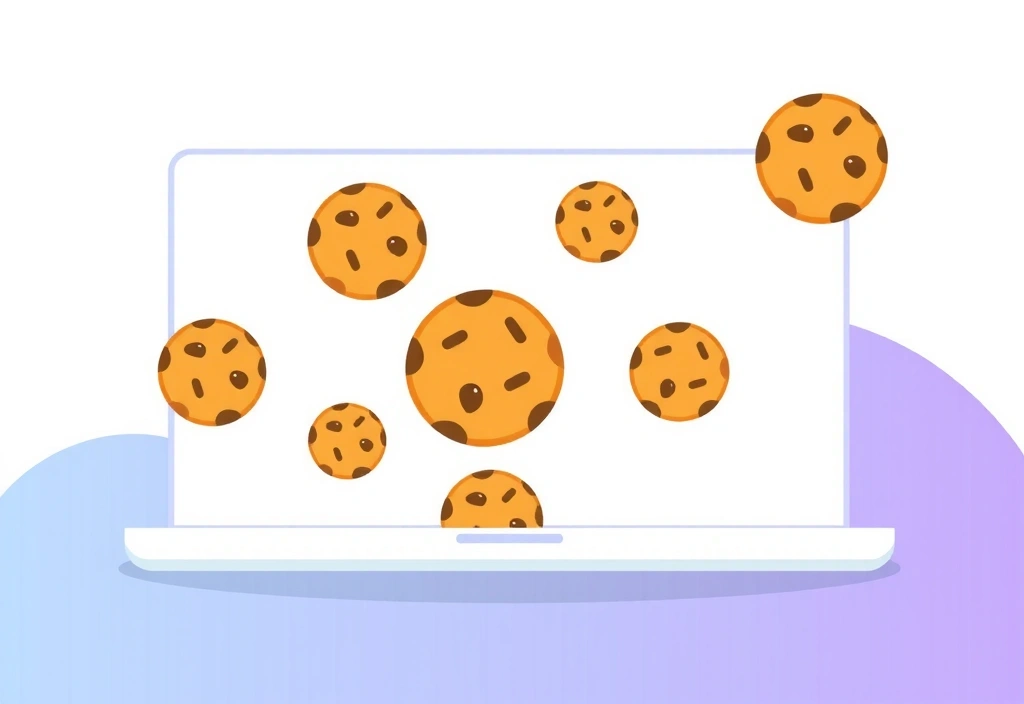 Illustration of various cookies on a digital device screen