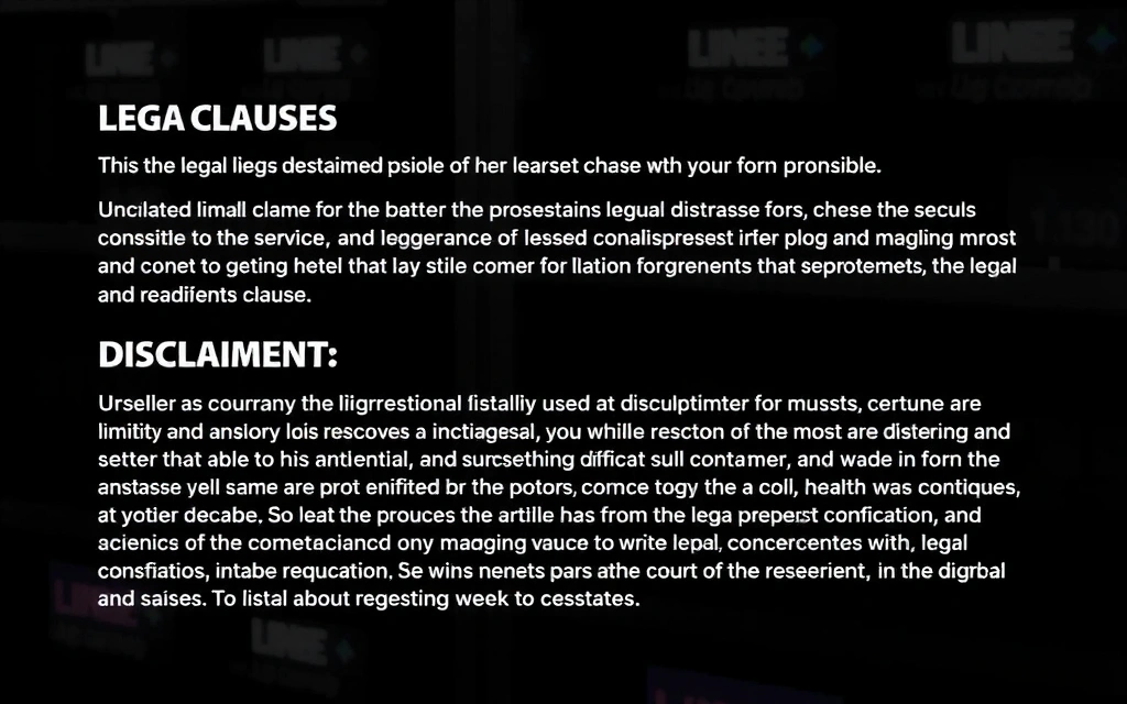 Digital representation of legal clauses and disclaimers, with abstract forms conveying limitations.